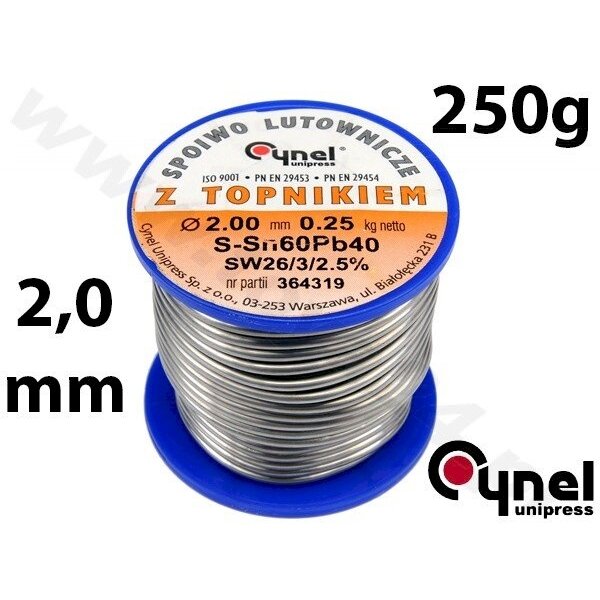 Lydmetalio viela Ø 2,00mm. 250g su fliusu (76819) Lydmetalio viela Ø 2,00mm. 250g su fliusu (76819)