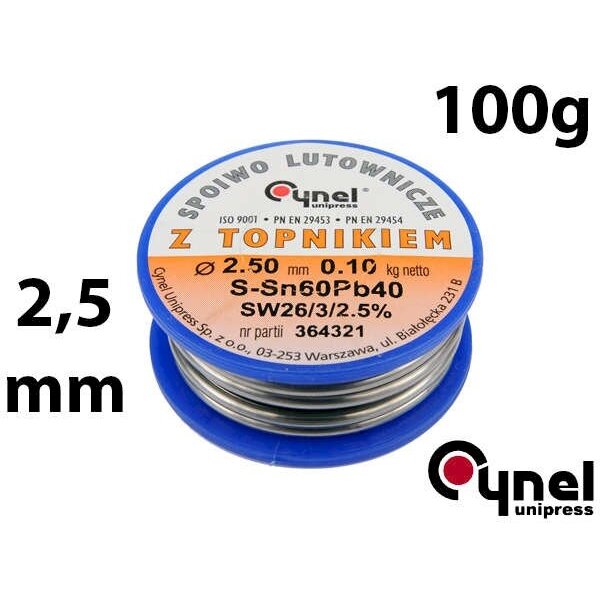 Lydmetalio viela Ø 2,50mm. 100g su fliusu (76822) Lydmetalio viela Ø 2,50mm. 100g su fliusu (76822)