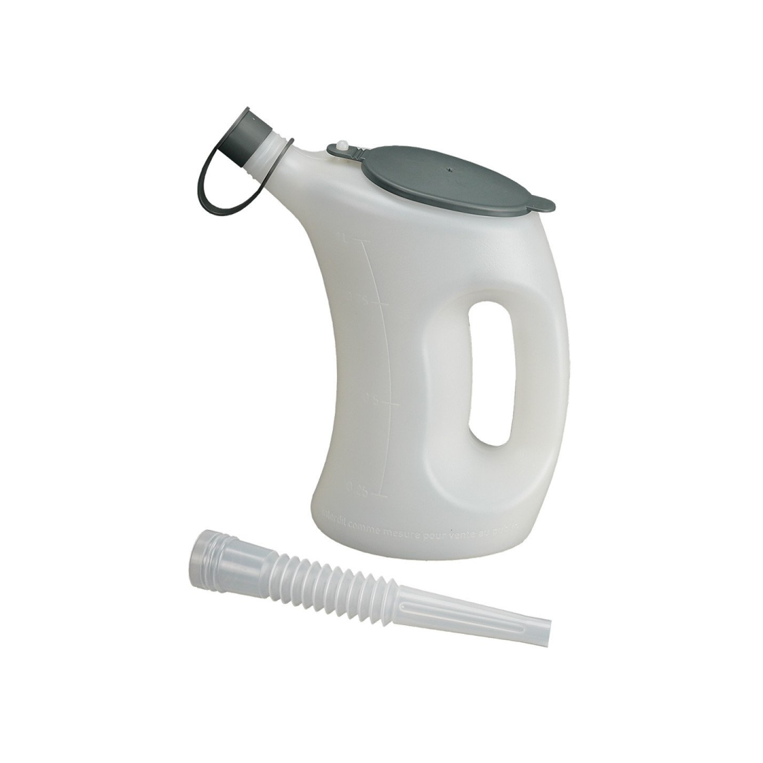 Matavimo ąsotis su dangteliu-FLA-PE, 1 l, skaidrus Matavimo ąsotis su dangteliu-FLA-PE, 1 l, skaidrus