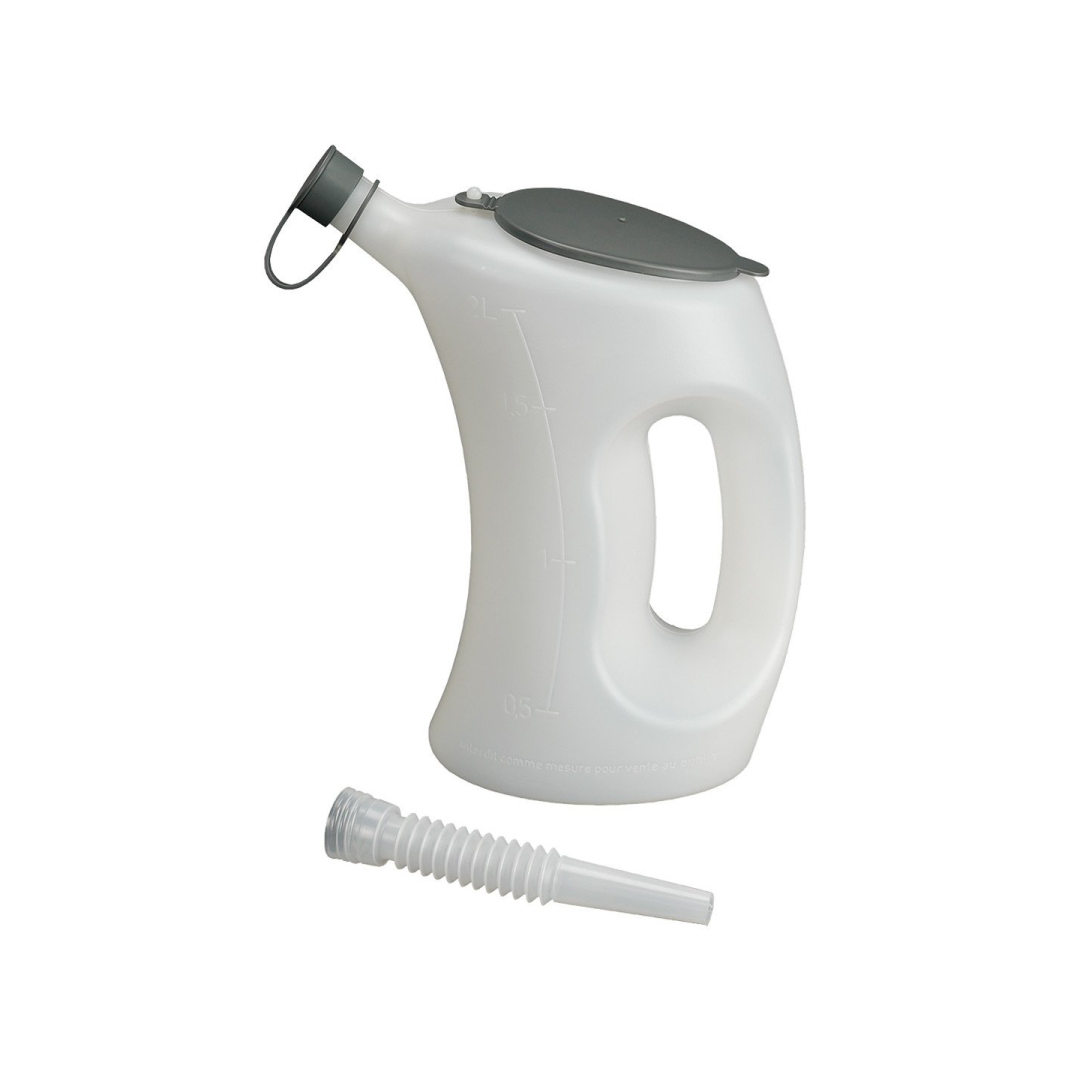 Matavimo ąsotis su dangteliu-FLA-PE, 2 l skaidrus