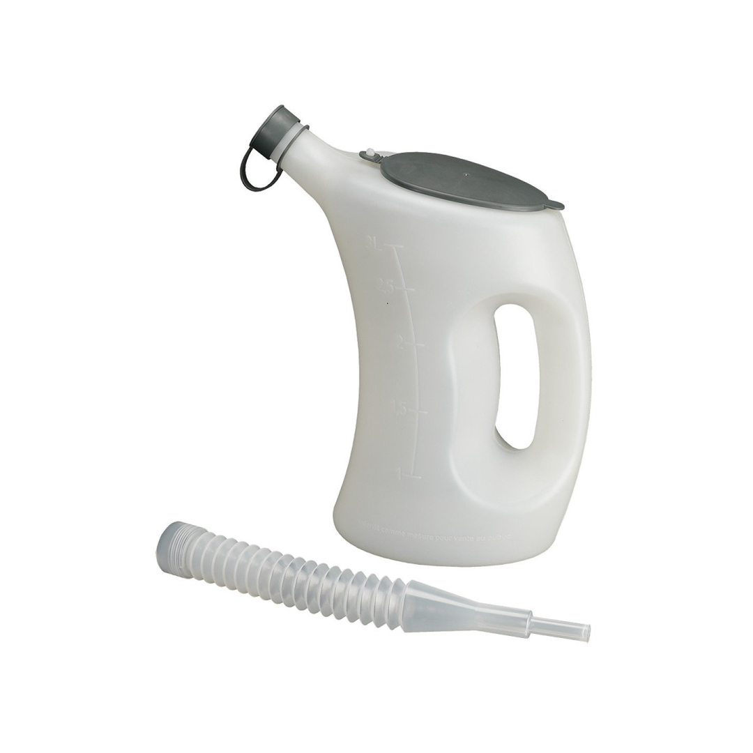 Matavimo ąsotis su dangteliu-FLA-PE, 3 l, permatomas