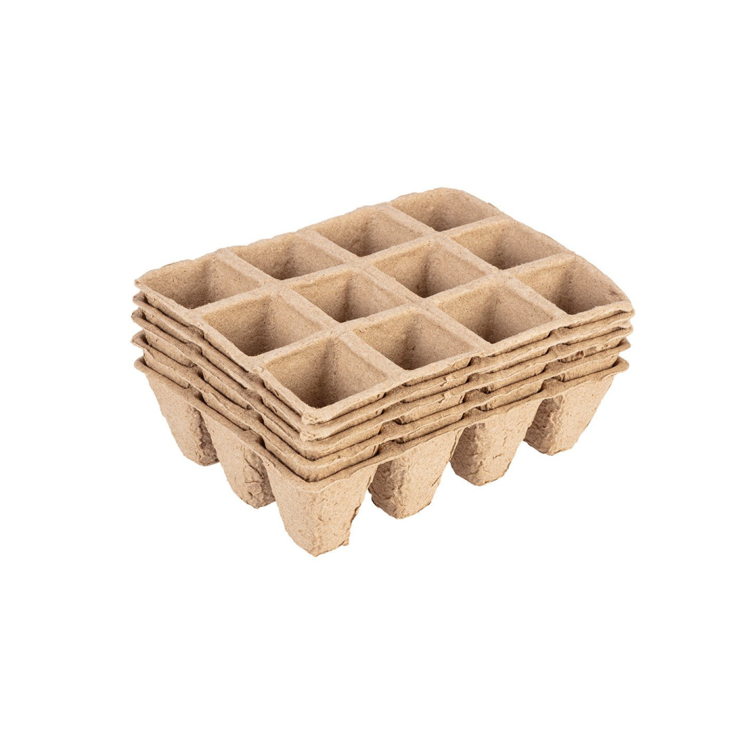 Maži durpių sodintuvai (3x4 skylės) 16 x 12 x 4,5 cm, 5 vnt. 5 Maži durpių sodintuvai (3x4 skylės) 16 x 12 x 4,5 cm, 5 vnt. 5
