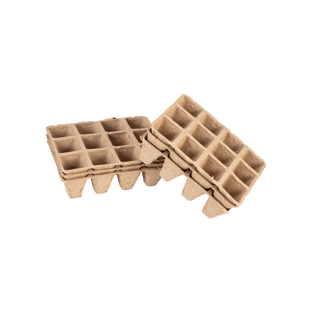 Maži durpių sodintuvai (3x4 skylės) 16 x 12 x 4,5 cm, 5 vnt.