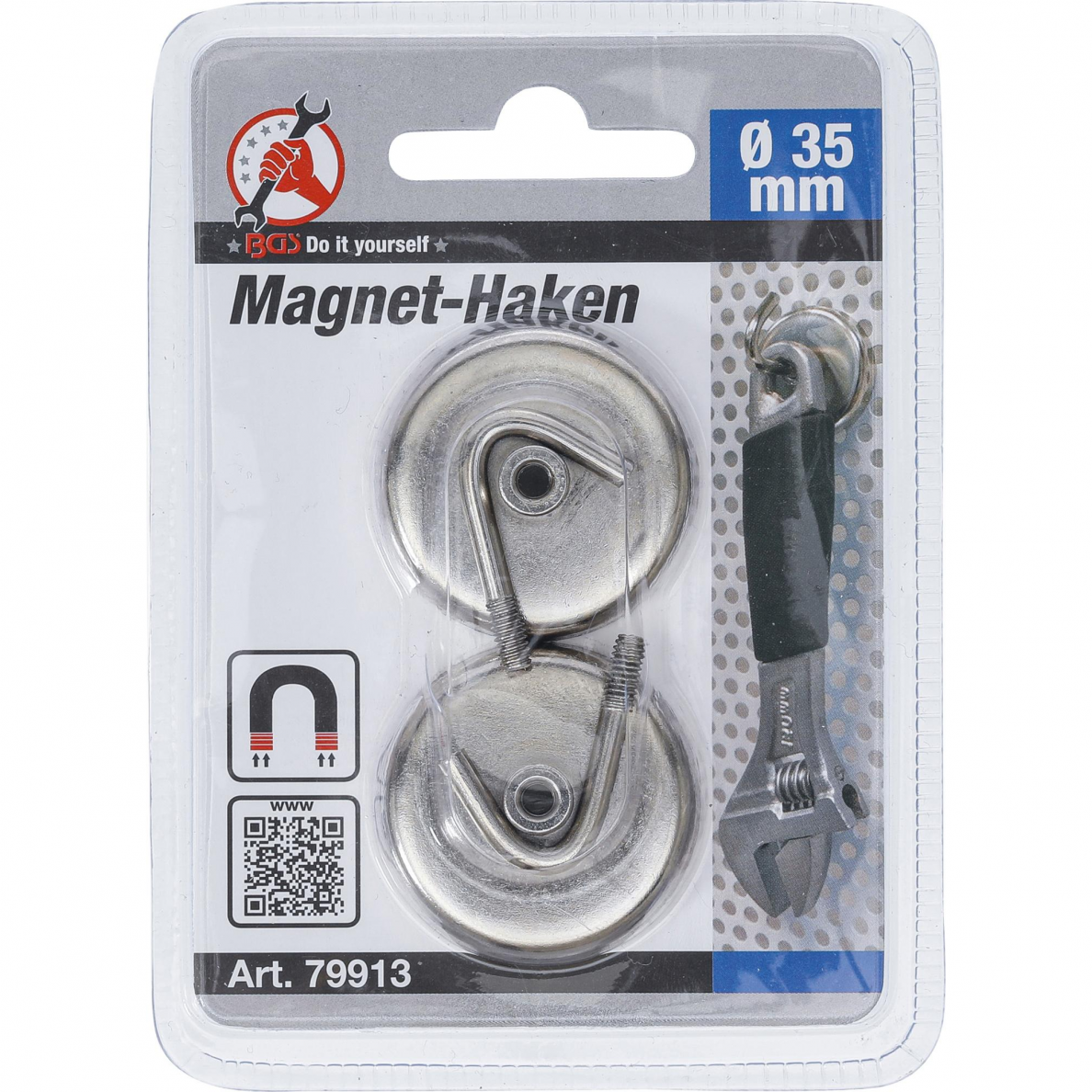 Magnetinis kablys BGS-technic, Ø 34 mm, 2 vnt. 2 Magnetinis kablys BGS-technic, Ø 34 mm, 2 vnt. 2