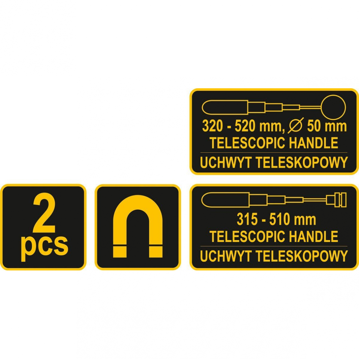 Magnetinio griebtuvo ir veidrodėlio rinkinys Vorel, 2 vnt. 3 Magnetinio griebtuvo ir veidrodėlio rinkinys Vorel, 2 vnt. 3