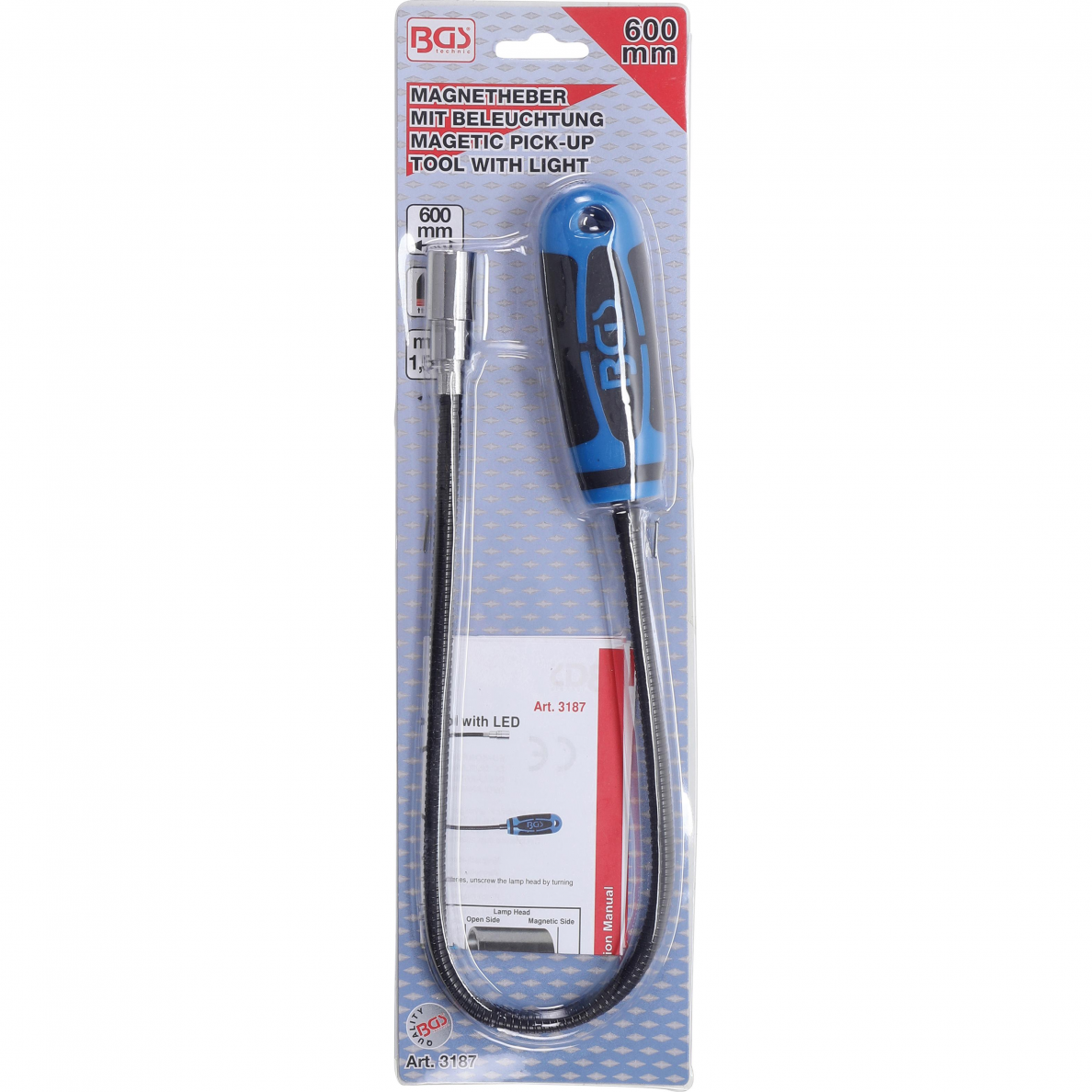 Magnetinis lankstus keltuvas su LED BGS-technic, 600 mm 5