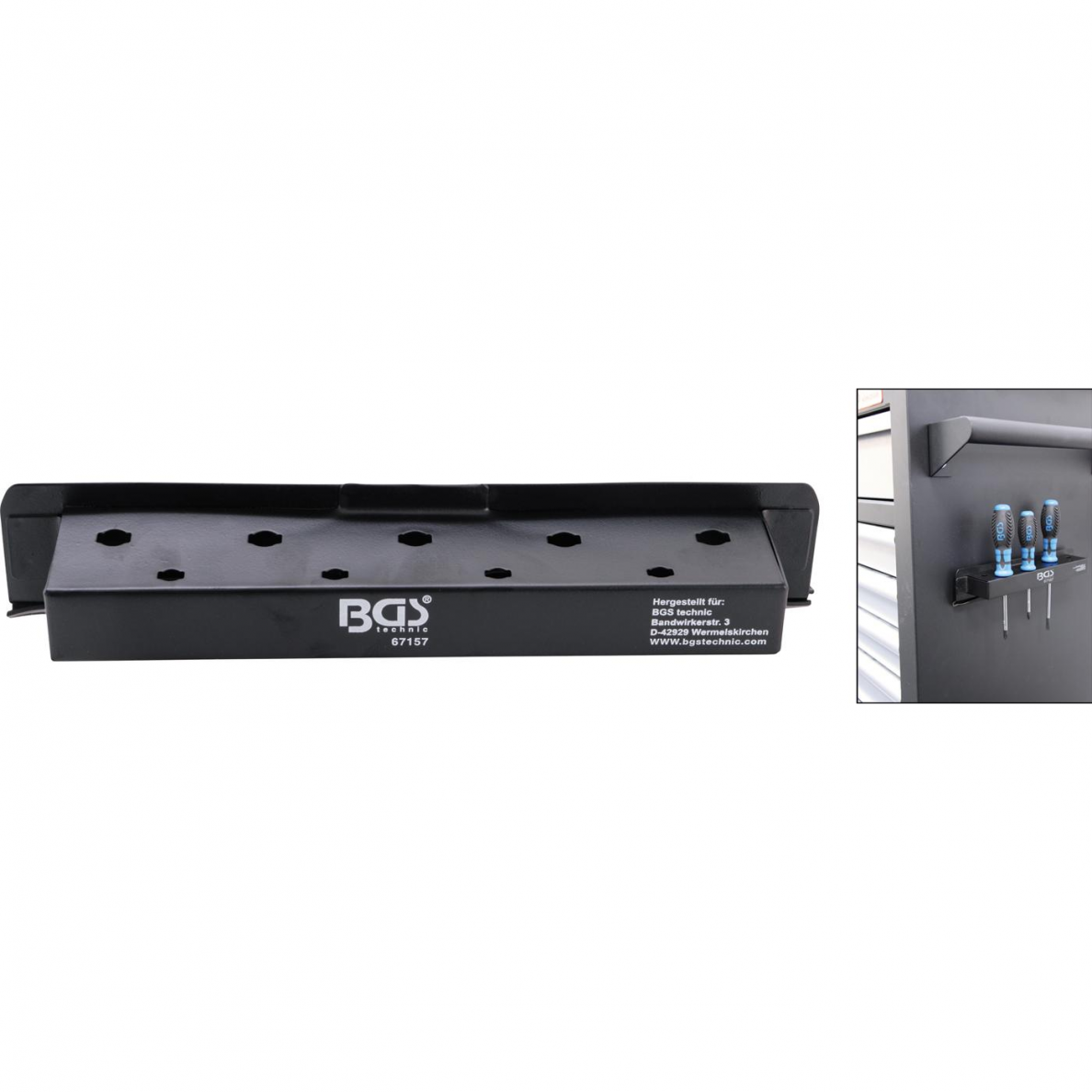 Magnetinis atsuktuvų laikiklis BGS-technic, 9 atsuktuvams 4 Magnetinis atsuktuvų laikiklis BGS-technic, 9 atsuktuvams 4