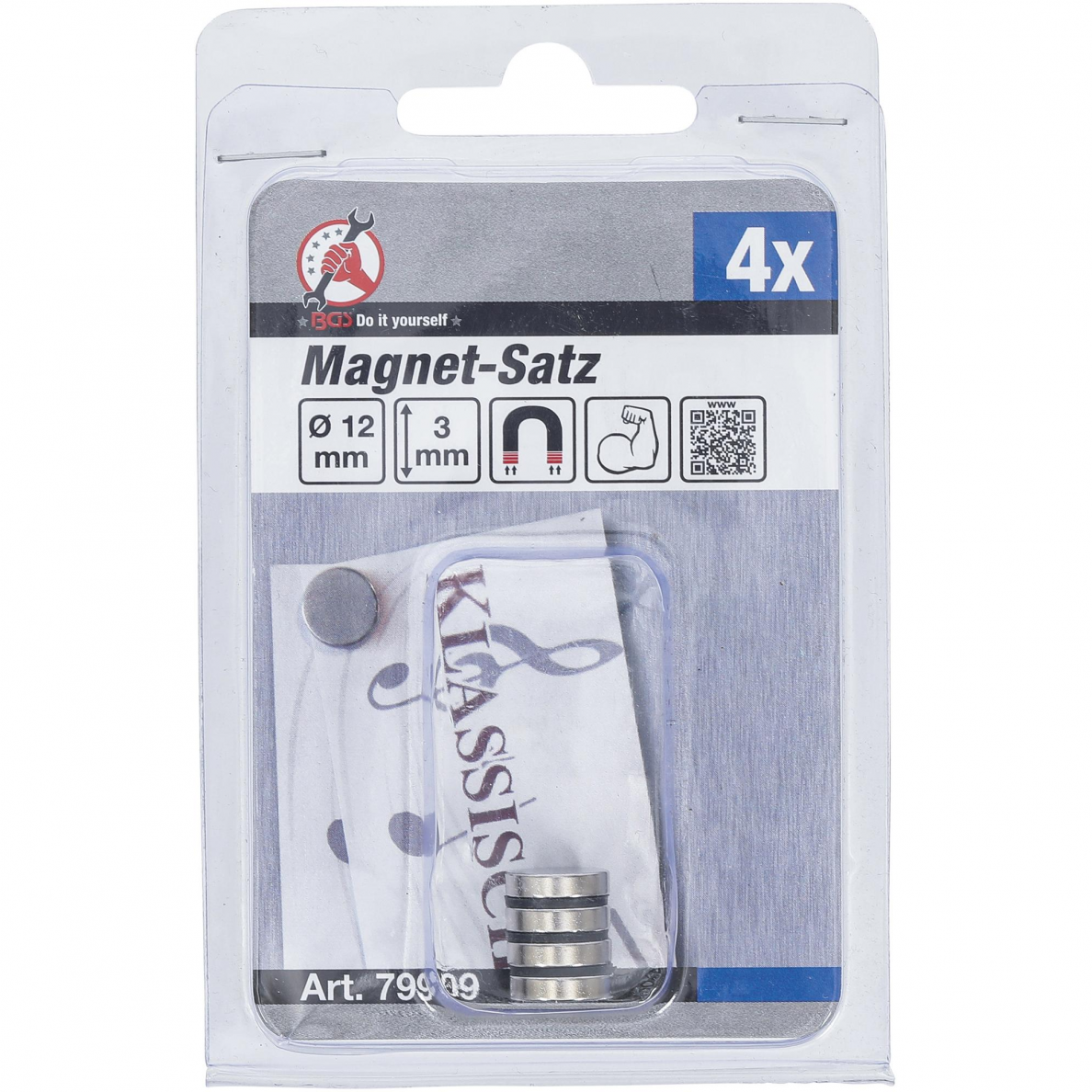 Magnetų rinkinys BGS-technic, Ø 12 mm, 4 vnt. 2 Magnetų rinkinys BGS-technic, Ø 12 mm, 4 vnt. 2