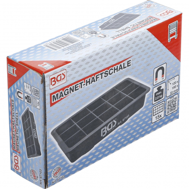 Magnetinė dėžutė BGS-technic, 15 skyrių, 120 x 190 mm 2 Magnetinė dėžutė BGS-technic, 15 skyrių, 120 x 190 mm 2