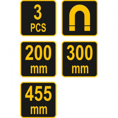 Magnetinių juostelių rinkinys Vorel, 3 vnt, 200/300/455 mm 2 Magnetinių juostelių rinkinys Vorel, 3 vnt, 200/300/455 mm 2