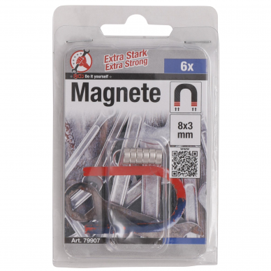 Magnetų rinkinys BGS-technic, Ø 8 mm, 6 vnt. 2 Magnetų rinkinys BGS-technic, Ø 8 mm, 6 vnt. 2