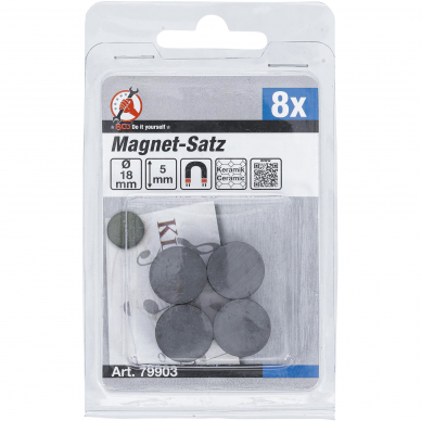 Magnetų rinkinys BGS-technic, Ø 18 mm, 8 vnt. 2 Magnetų rinkinys BGS-technic, Ø 18 mm, 8 vnt. 2