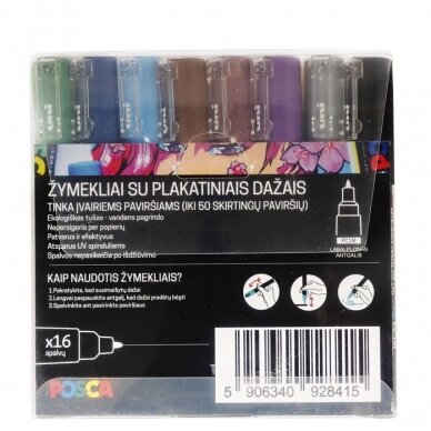 Markerių rinkinys Posca PC-1M, 16vnt. 1 Markerių rinkinys Posca PC-1M, 16vnt. 1