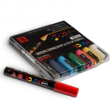 Markerių rinkinys Posca PC-5M, 8vnt. 2 Markerių rinkinys Posca PC-5M, 8vnt. 2