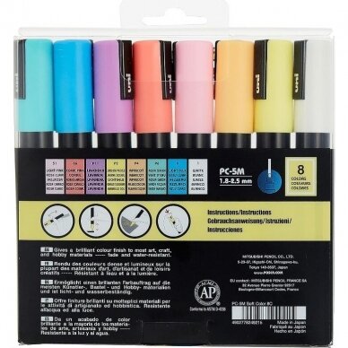 Markerių rinkinys Posca PC-5M, Soft Color 8vnt. 1 Markerių rinkinys Posca PC-5M, Soft Color 8vnt. 1