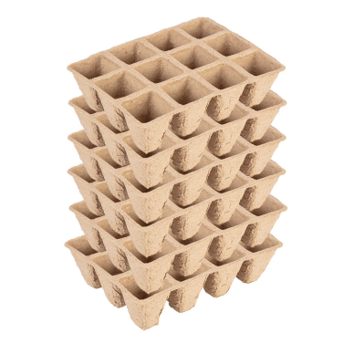 Maži durpių sodintuvai (3x4 skylės) 16 x 12 x 4,5 cm, 5 vnt. 8 Maži durpių sodintuvai (3x4 skylės) 16 x 12 x 4,5 cm, 5 vnt. 8