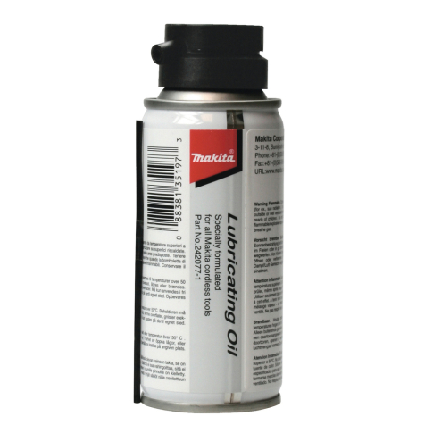 Pneumatinių įrankių valiklis Makita 242077-1, 100 ml Pneumatinių įrankių valiklis Makita 242077-1, 100 ml