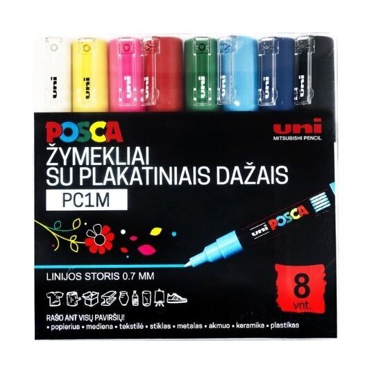 Markerių rinkinys Posca PC-1M, 8vnt. Markerių rinkinys Posca PC-1M, 8vnt.