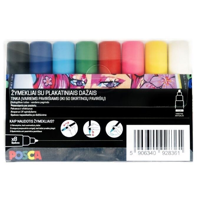Markerių rinkinys Posca PC-8K, 8vnt. 1