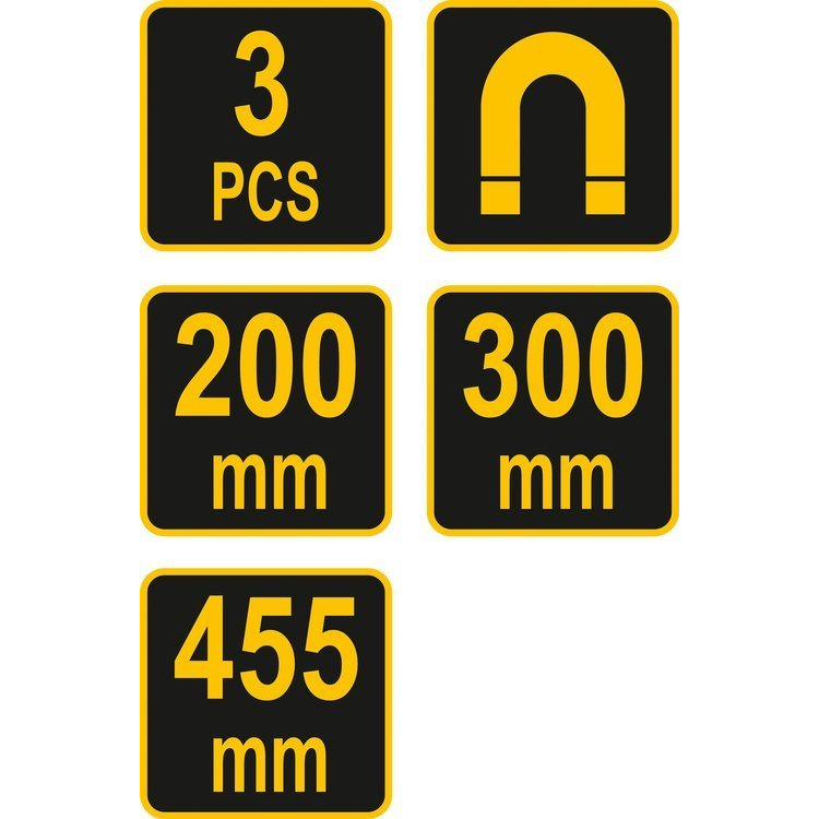 Magnetinių juostelių rinkinys Vorel, 3 vnt, 200/300/455 mm 2 Magnetinių juostelių rinkinys Vorel, 3 vnt, 200/300/455 mm 2