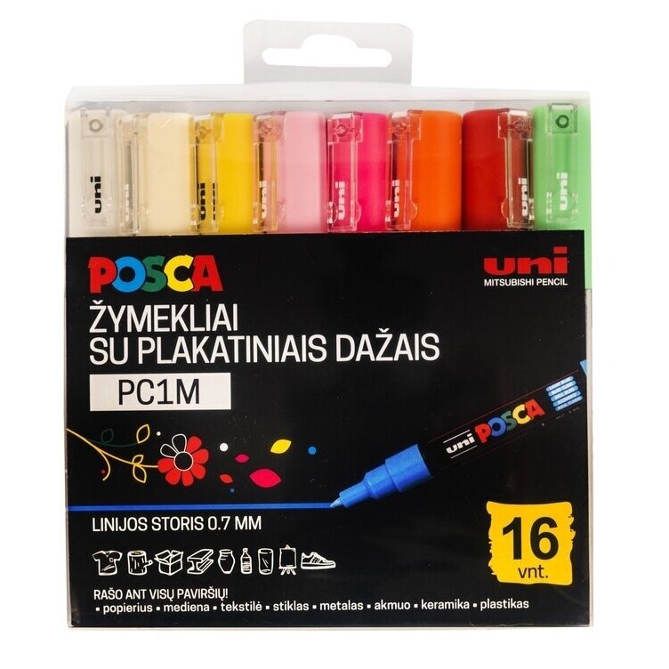 Markerių rinkinys Posca PC-1M, 16vnt. Markerių rinkinys Posca PC-1M, 16vnt.