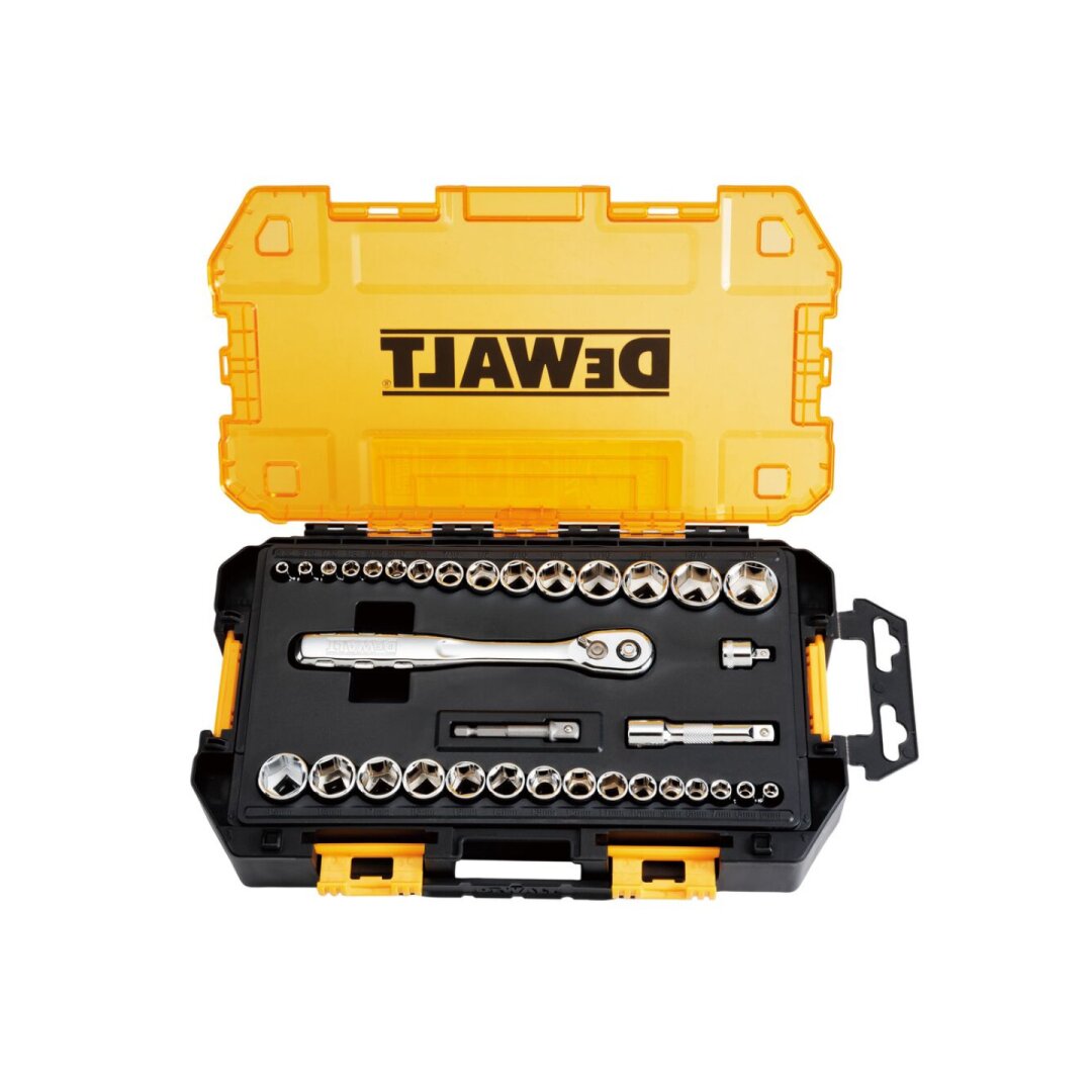 Mechanikų įrankių rinkinys 34 vnt.; 1/4" + 3/8", DeWalt DWMT45034-0 5 Mechanikų įrankių rinkinys 34 vnt.; 1/4" + 3/8", DeWalt DWMT45034-0 5