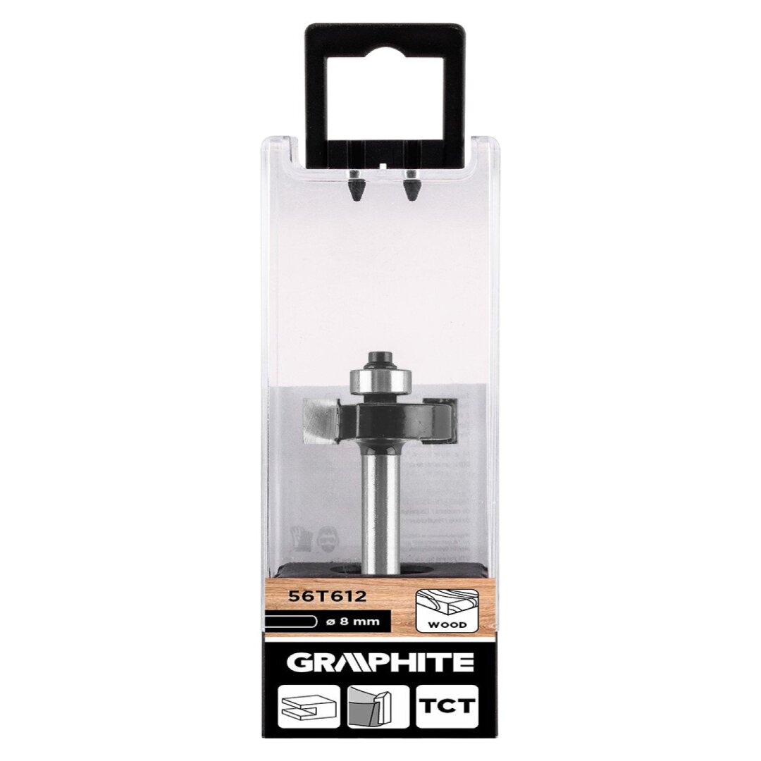 Medienos freza pjaustytuvas su guoliu, dekoratyvinė, widia, 32 x 10 mm, kotas 8 mm 1 Medienos freza pjaustytuvas su guoliu, dekoratyvinė, widia, 32 x 10 mm, kotas 8 mm 1