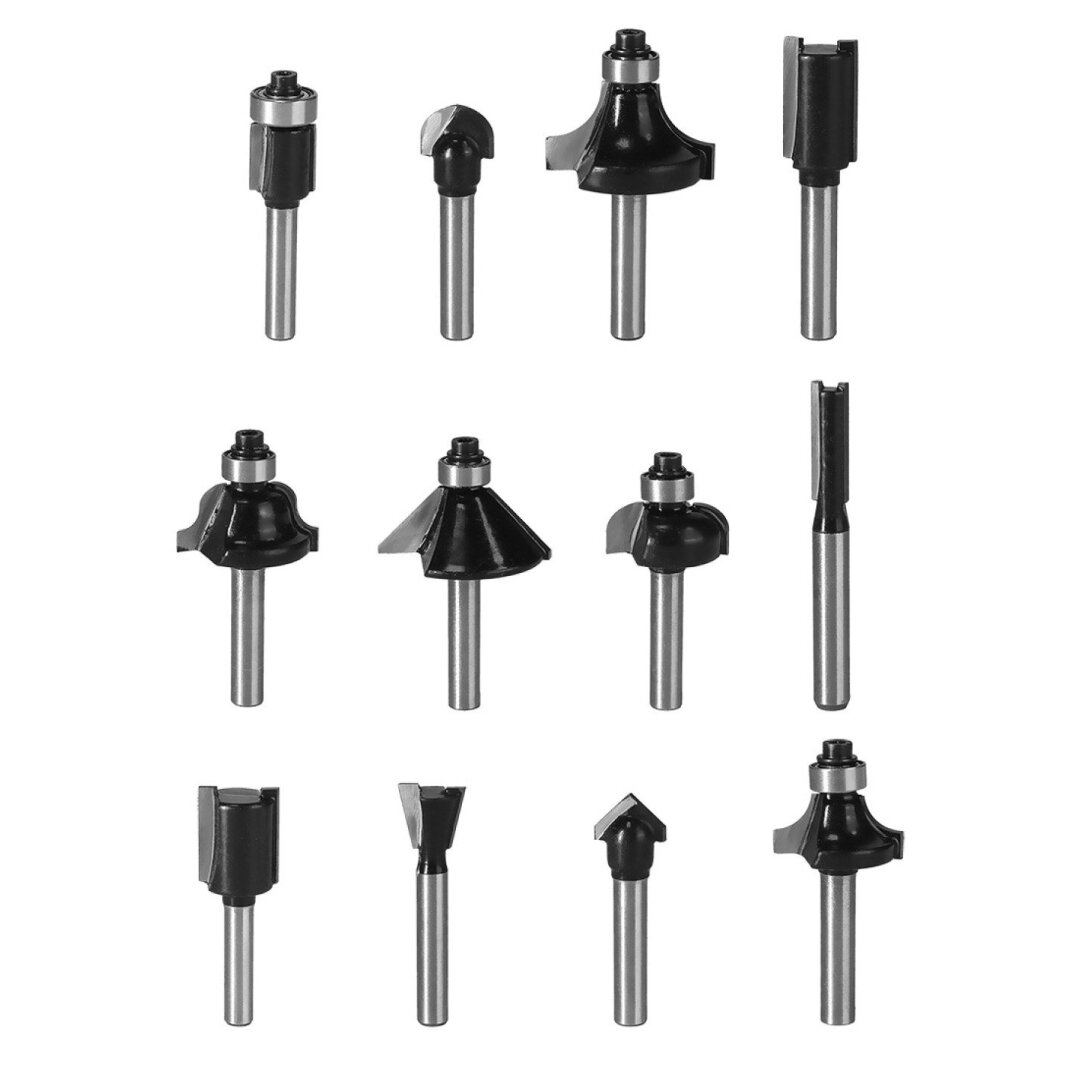 Medienos karbido frezai, kotas 8 mm, nustatytas 12 vnt 4