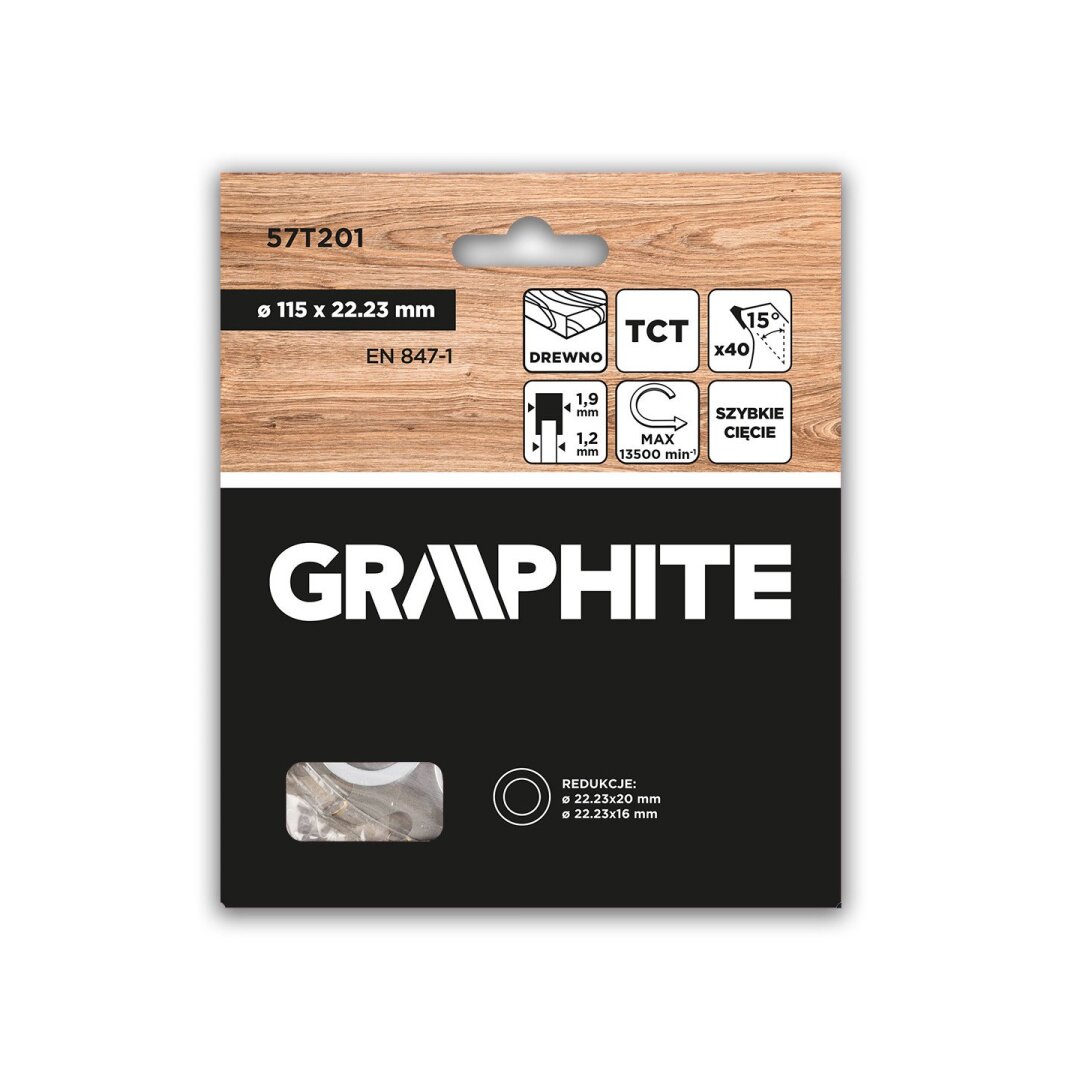 Medžio pjovimo diskas su HM antgaliais 115 x 22,23 mm, 40 dantų 1 Medžio pjovimo diskas su HM antgaliais 115 x 22,23 mm, 40 dantų 1