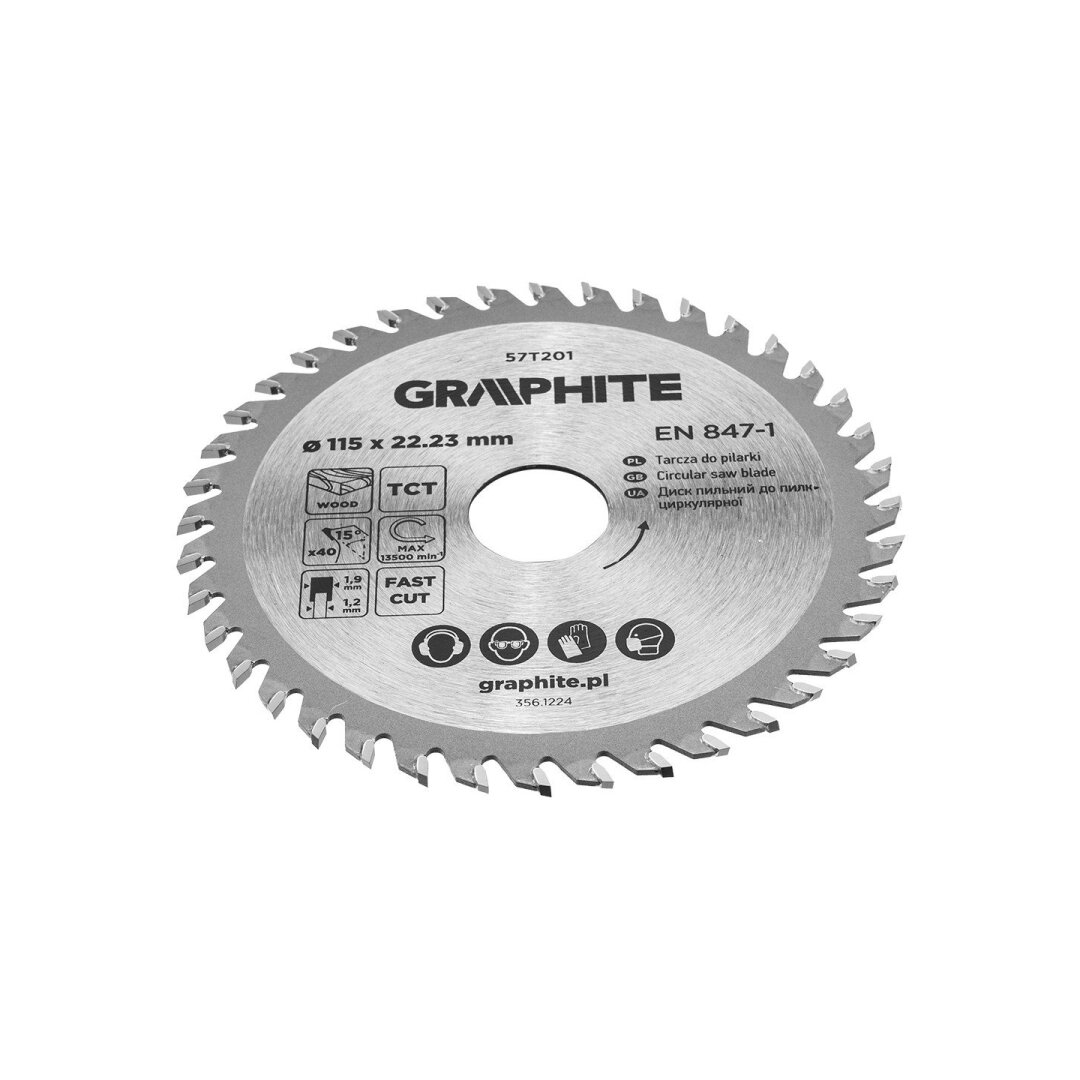 Medžio pjovimo diskas su HM antgaliais 115 x 22,23 mm, 40 dantų 4 Medžio pjovimo diskas su HM antgaliais 115 x 22,23 mm, 40 dantų 4