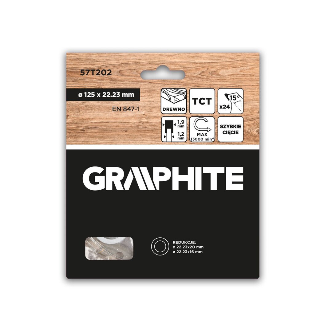 Medžio pjovimo diskas su HM antgaliais 125 x 22,23 mm, 24 dantys 1