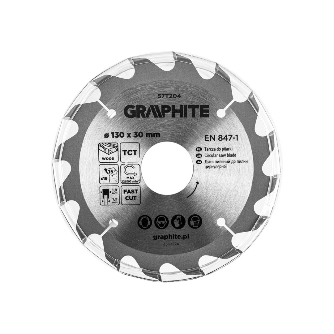 Medžio pjovimo diskas su HM antgaliais 130 x 30 mm, 16 dantų 3 Medžio pjovimo diskas su HM antgaliais 130 x 30 mm, 16 dantų 3