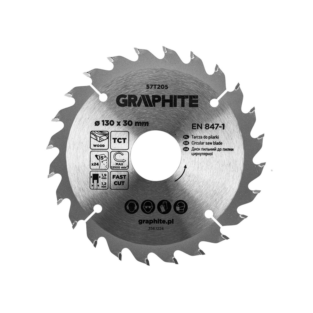 Medžio pjovimo diskas su HM antgaliais 130 x 30 mm, 24 dantys