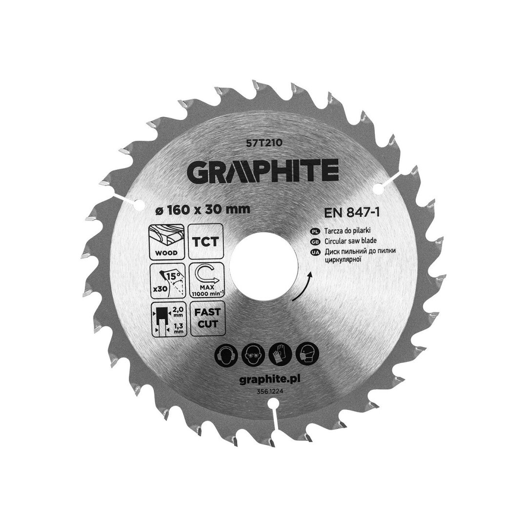 Medžio pjovimo diskas , Widia, 160 x 30 mm, 30 dantų Medžio pjovimo diskas , Widia, 160 x 30 mm, 30 dantų