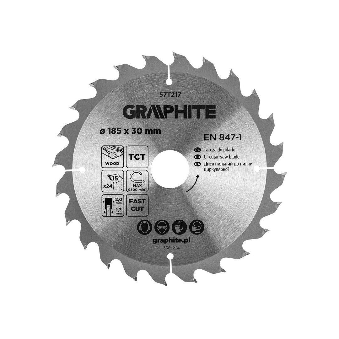 Medžio pjovimo diskas , Widia, 185 x 30 mm, 24 dantys Medžio pjovimo diskas , Widia, 185 x 30 mm, 24 dantys