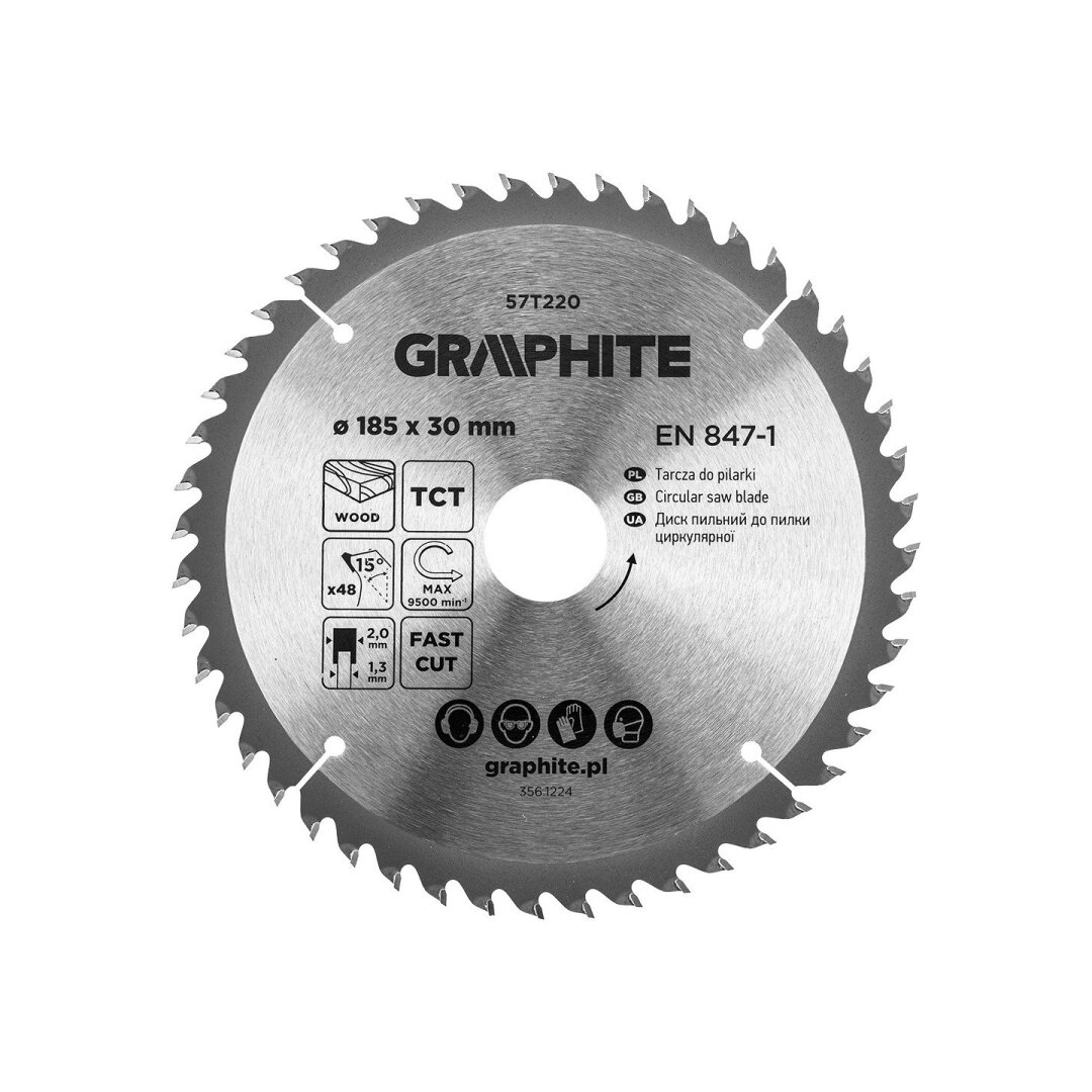 Medžio pjovimo diskas , Widia, 185 x 30 mm, 48 dantys