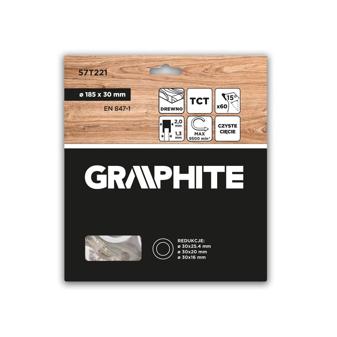 Medžio pjovimo diskas , Widia, 185 x 30 mm, 60 dantų 1 Medžio pjovimo diskas , Widia, 185 x 30 mm, 60 dantų 1