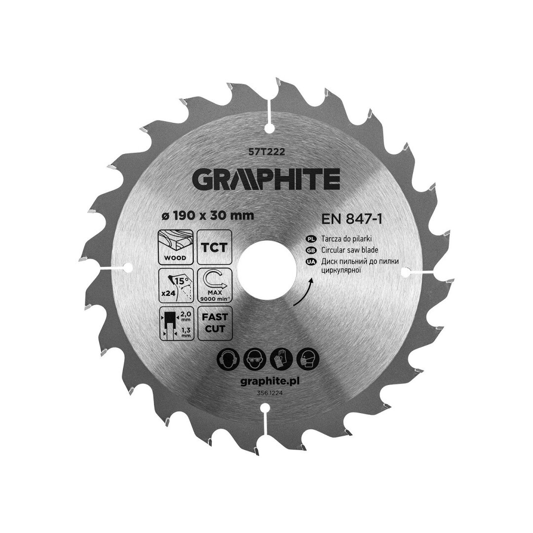 Medžio pjovimo diskas , Widia, 190 x 30 mm, 24 dantys Medžio pjovimo diskas , Widia, 190 x 30 mm, 24 dantys