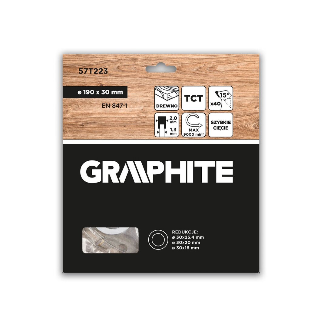 Medžio pjovimo diskas , Widia, 190 x 30 mm, 40 dantų 1 Medžio pjovimo diskas , Widia, 190 x 30 mm, 40 dantų 1