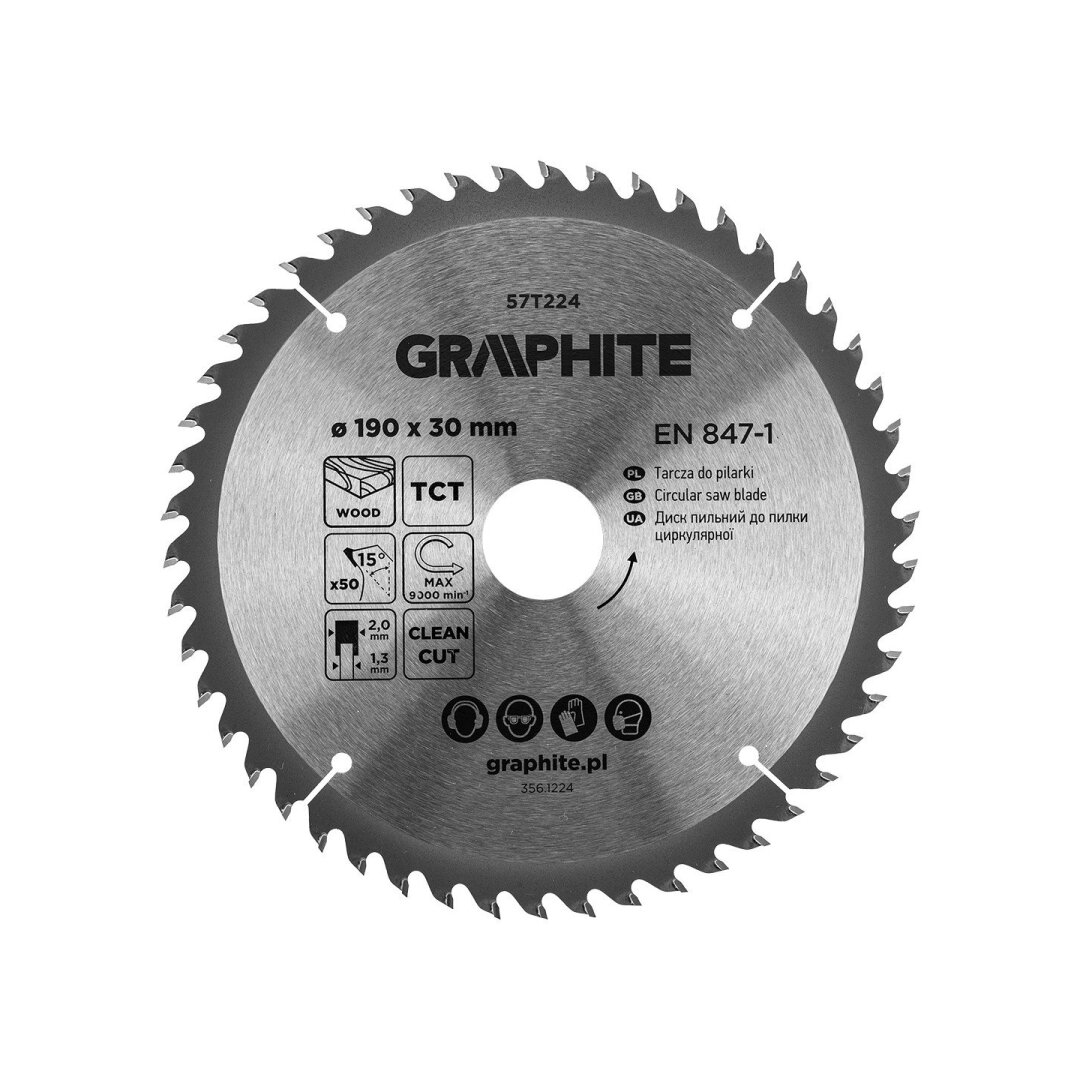 Medžio pjovimo diskas , Widia, 190 x 30 mm, 50 dantų Medžio pjovimo diskas , Widia, 190 x 30 mm, 50 dantų