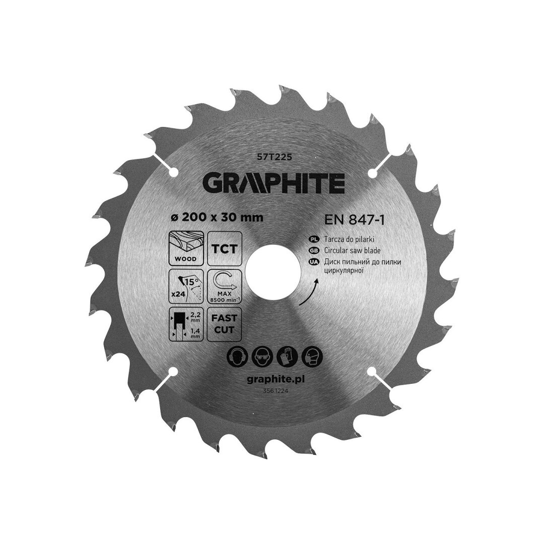 Medžio pjovimo diskas , Widia, 200 x 30 mm, 24 dantys Medžio pjovimo diskas , Widia, 200 x 30 mm, 24 dantys