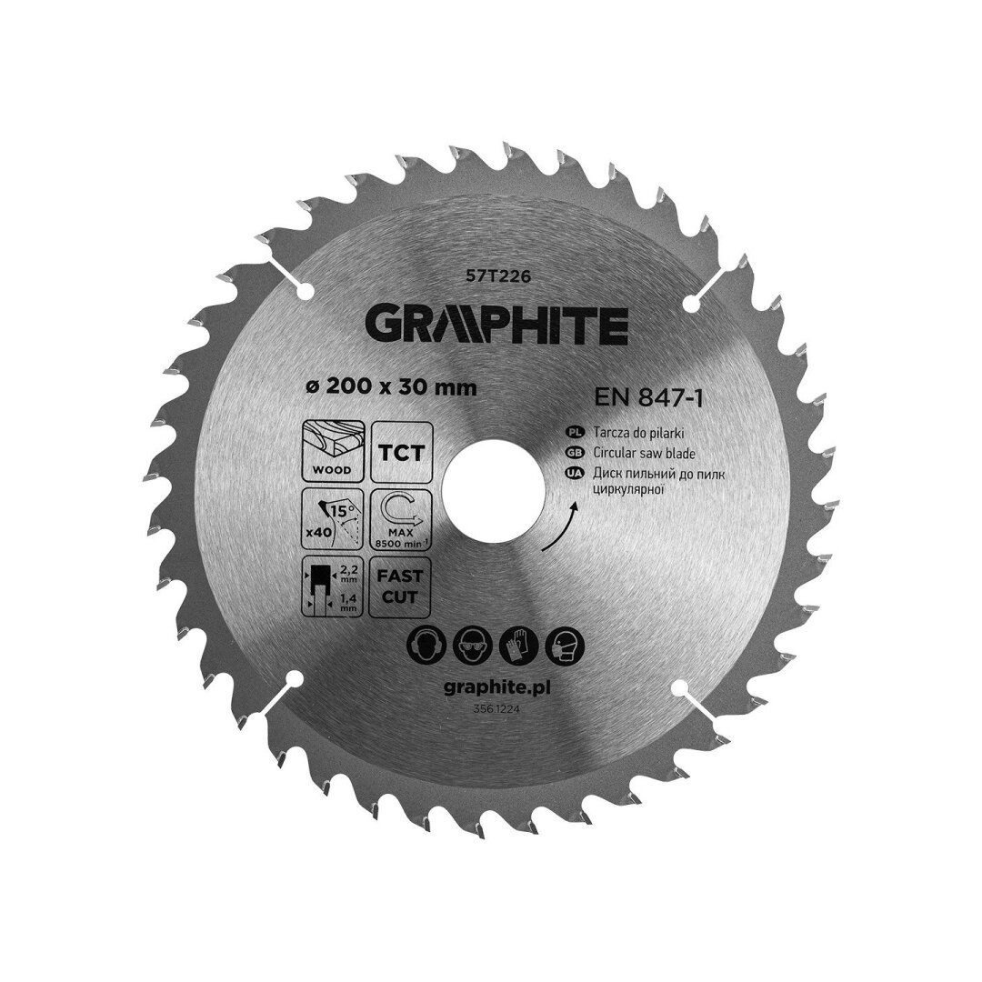 Medžio pjovimo diskas , Widia, 200 x 30 mm, 40 dantų