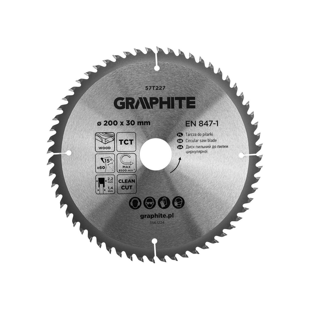 Medžio pjovimo diskas , Widia, 200 x 30 mm, 60 dantų Medžio pjovimo diskas , Widia, 200 x 30 mm, 60 dantų