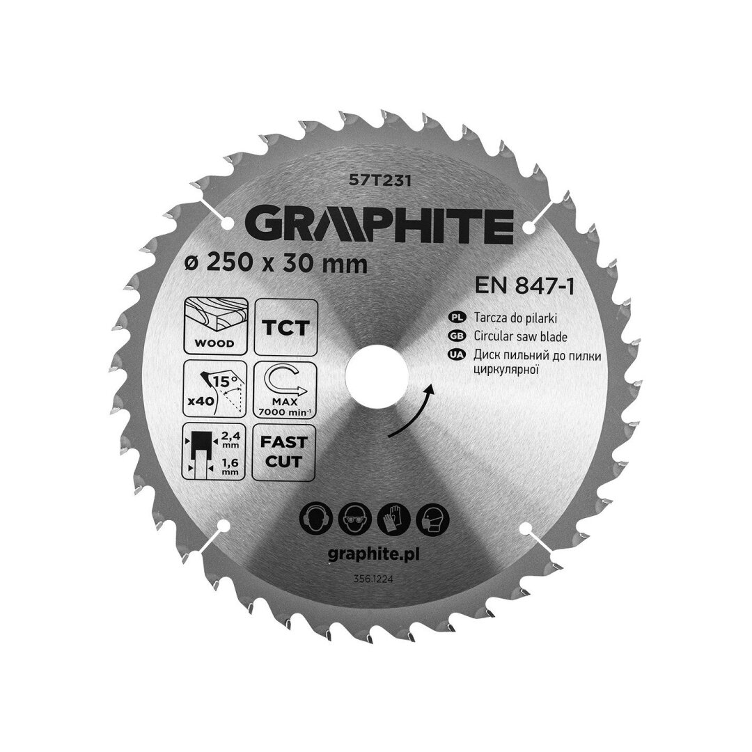 Medžio pjovimo diskas , Widia, 250 x 30 mm, 40 dantų Medžio pjovimo diskas , Widia, 250 x 30 mm, 40 dantų