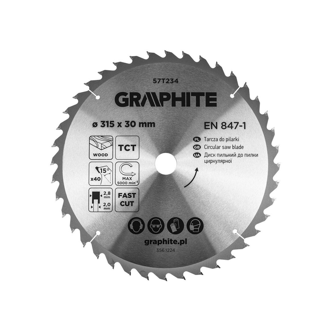 Medžio pjovimo diskas , Widia, 315 x 30 mm, 40 dantų Medžio pjovimo diskas , Widia, 315 x 30 mm, 40 dantų