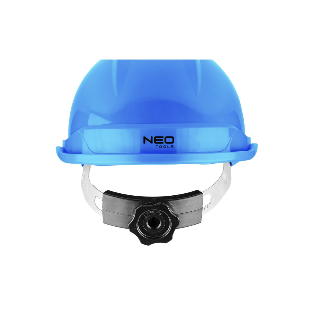 Mėlynas pramoninis šalmas su dirželiu ant smakro 7 Mėlynas pramoninis šalmas su dirželiu ant smakro 7