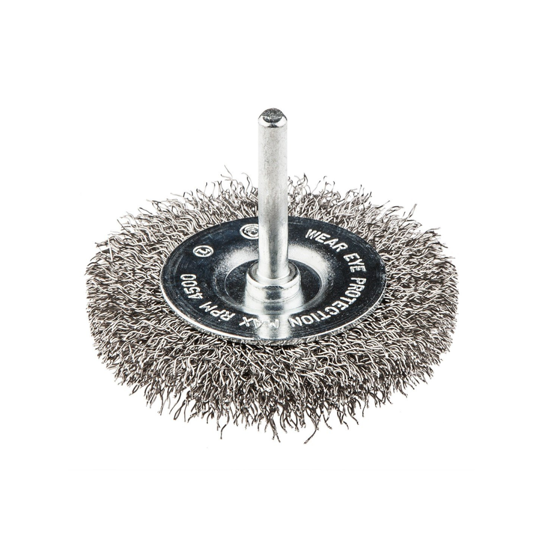 Metalinis šepetys 50mm, nerūdijanti viela (trzpień