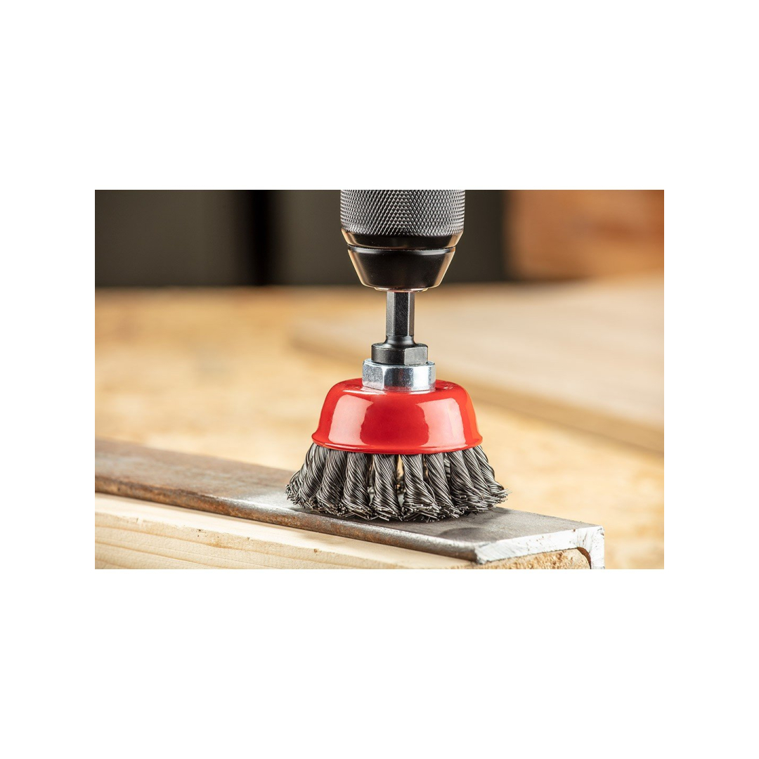 Metalinis šepetys 80 mm x M14, nerūdijanti viela 2