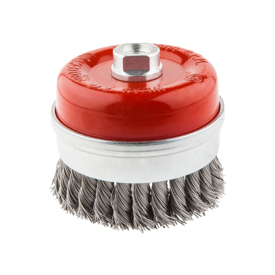 Metalinis šepetys  80 mm x M14, nerūdijanti viela