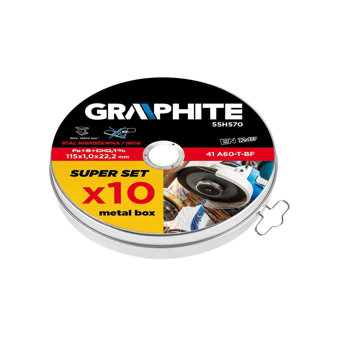 Metalo pj. diskas, 115x1x22.2 mm Graphite 10vnt. Metalo pj. diskas, 115x1x22.2 mm Graphite 10vnt.